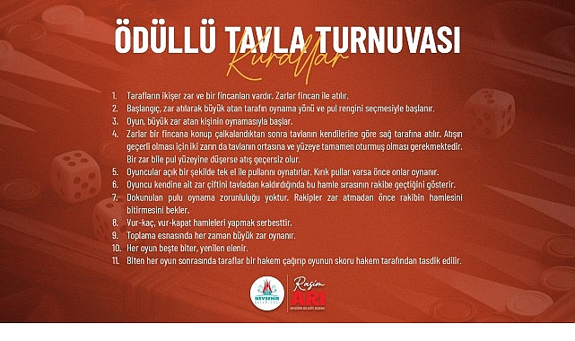Nevşehir Belediyesi’nden Ödüllü Tavla Turnuvası- Forum Haber